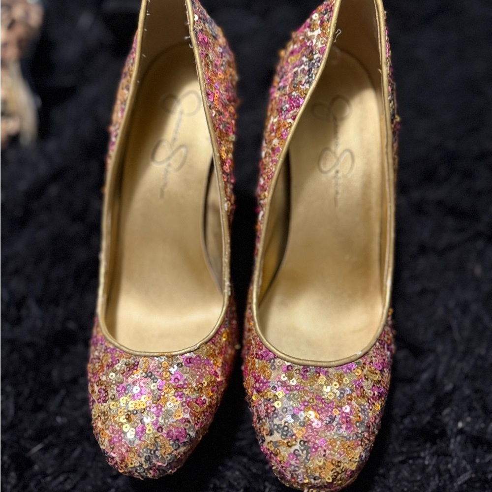 Jessica Simpson Multicolor Sequin Heels - Picture 1 of 6